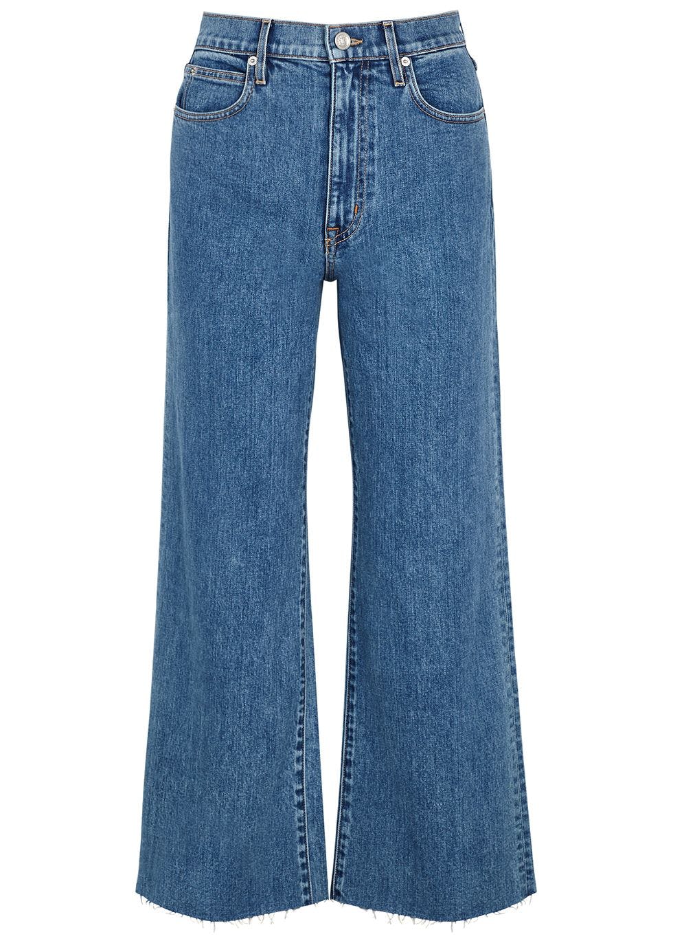 Grace blue wide-leg cropped jeans: image 1