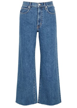 Grace blue wide-leg cropped jeans: image 1