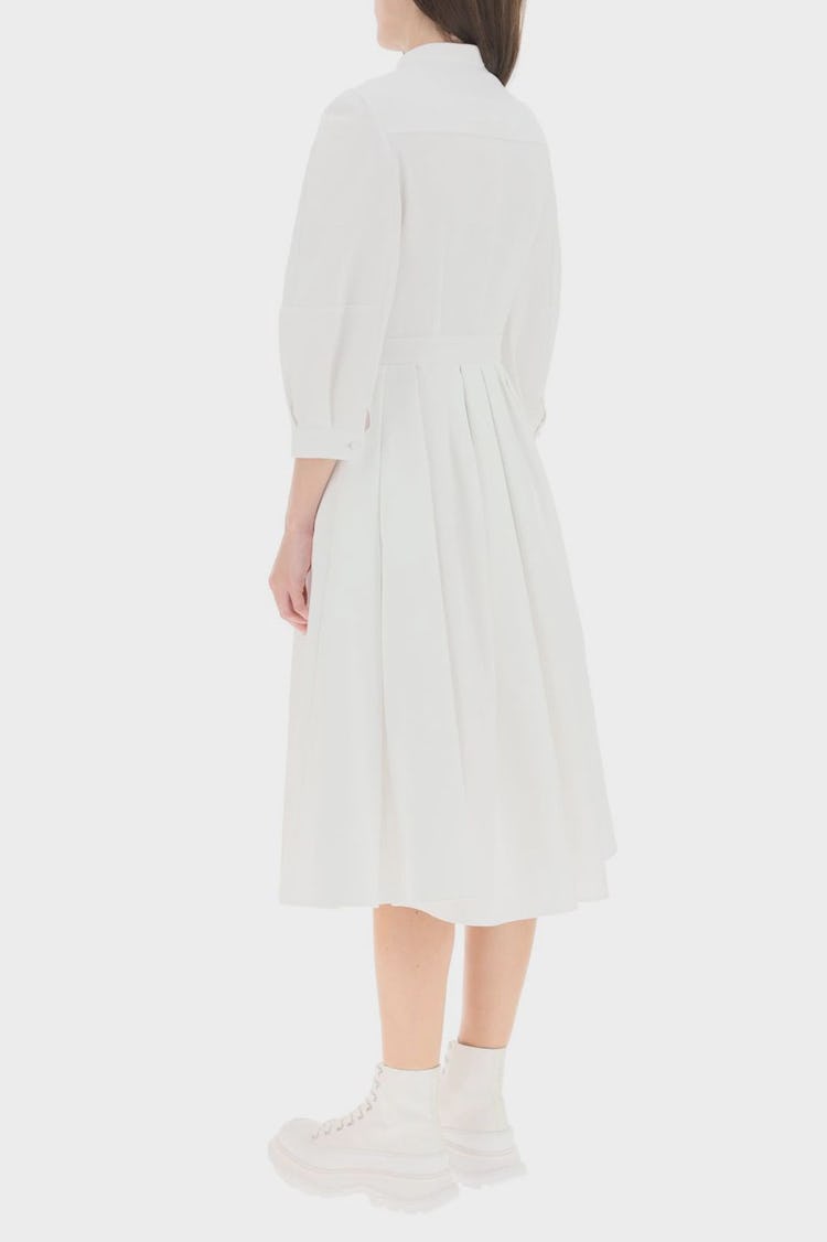 Alexander Mcqueen Asymmetrical Dress In Cotton Piquet: additional image