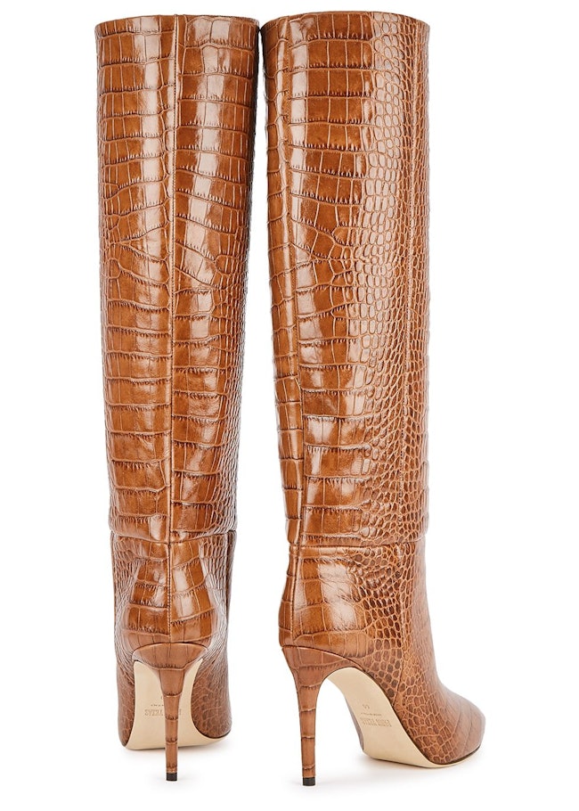 85 crocodile-effect leather knee-high boots: additional image