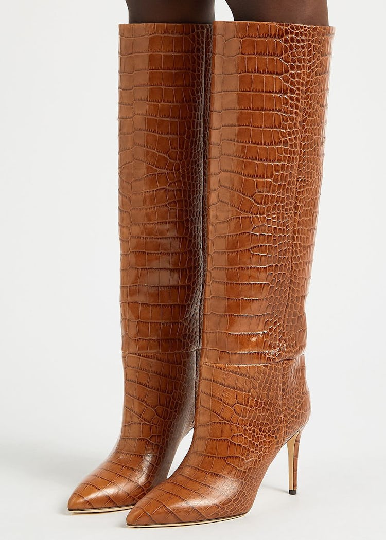 85 crocodile-effect leather knee-high boots: additional image