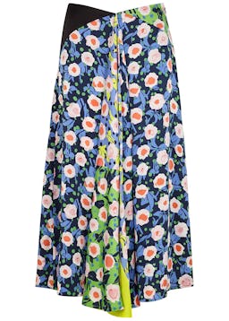 Lilah floral-print satin midi skirt: additional image