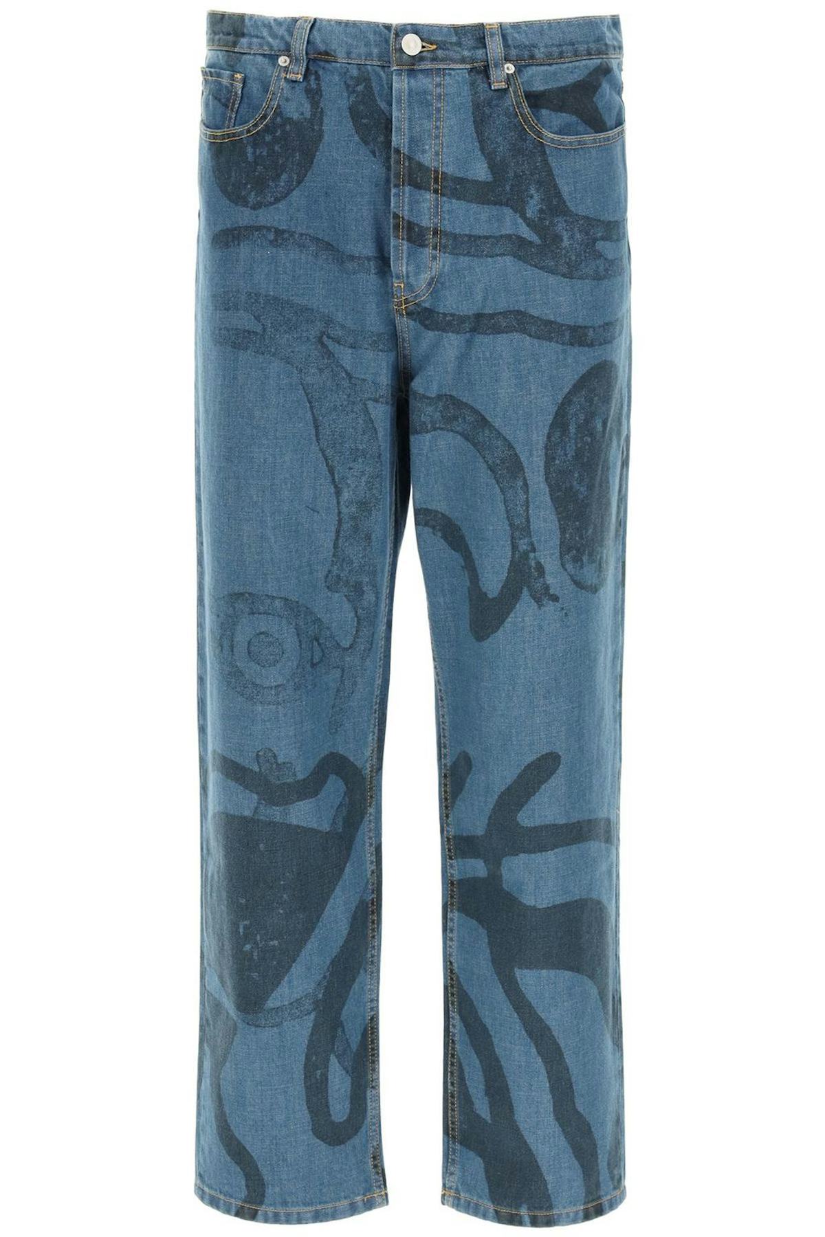 Kenzo Large Jeans With K-tiger Print: image 1