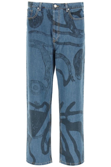 Kenzo Large Jeans With K-tiger Print: image 1
