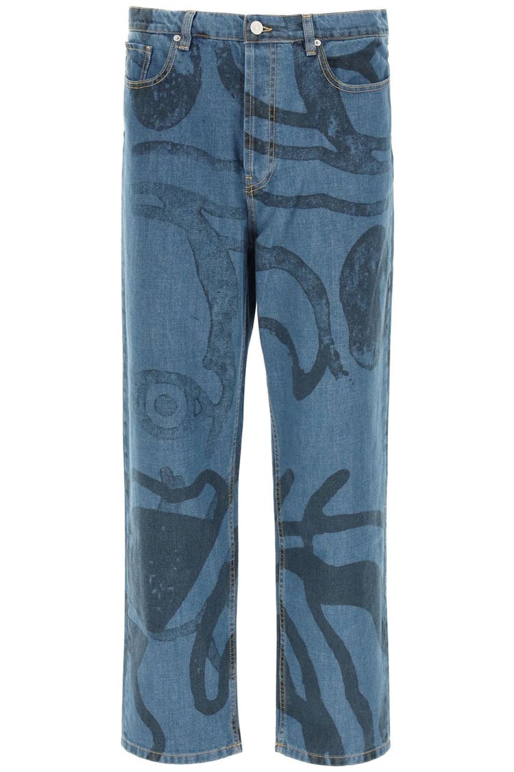 Kenzo Large Jeans With K-tiger Print: image 1