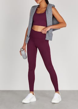 Compressive purple high-rise leggings: additional image