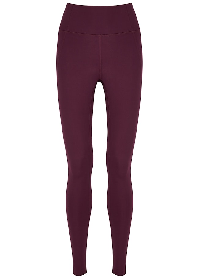 Compressive purple high-rise leggings: image 1