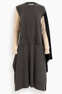 Asymmetric Cape Dress in Grey: image 1