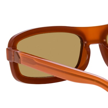 Y/Project 6 Rectangular Sunglasses in Brown: additional image