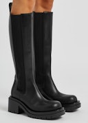 Lug black leather knee-high Chelsea boots: additional image