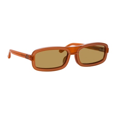 Y/Project 6 Rectangular Sunglasses in Brown: image 1