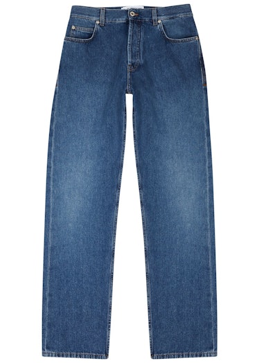 Blue logo tapered jeans: image 1