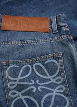 Blue logo tapered jeans: additional image