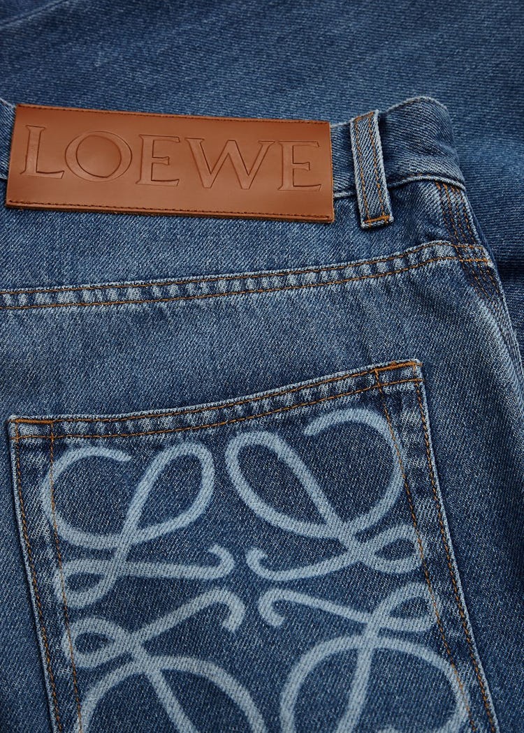 Blue logo tapered jeans: additional image