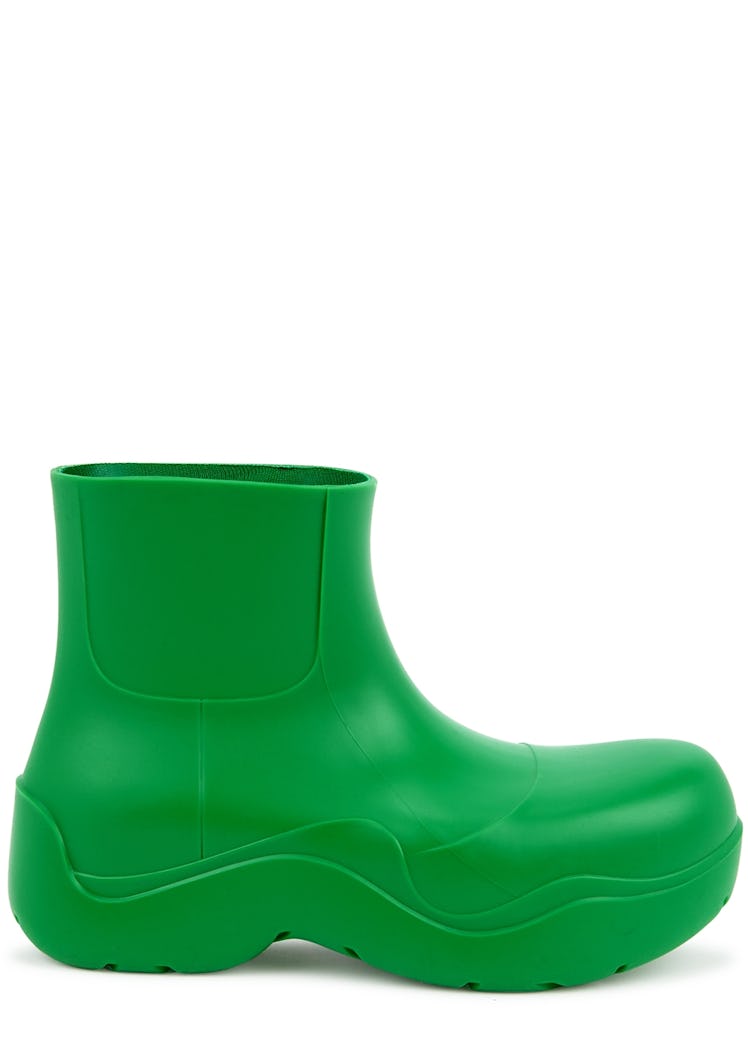 Puddle green rubber ankle boots: image 1