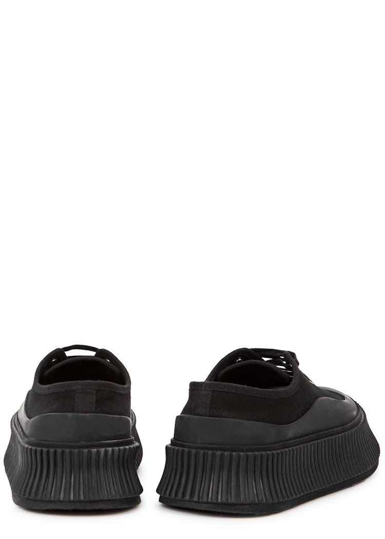 Black canvas flatform sneakers: additional image