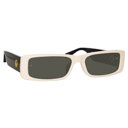 Dania Rectangular Sunglasses in Cream: additional image