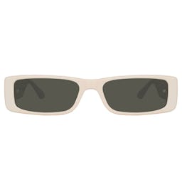 Dania Rectangular Sunglasses in Cream: image 1