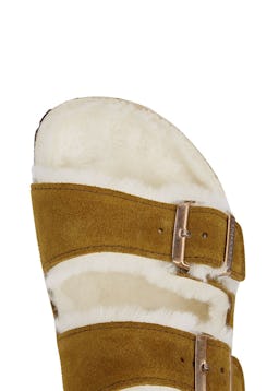 Arizona brown shearling-lined suede sliders: additional image