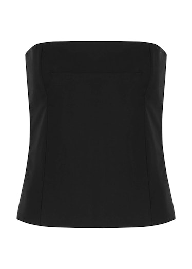 Percy black strapless cotton top: image 1