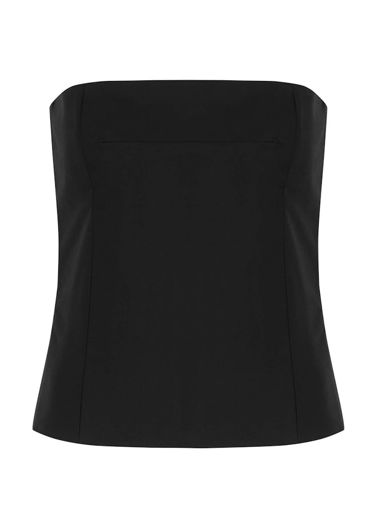 Percy black strapless cotton top: image 1