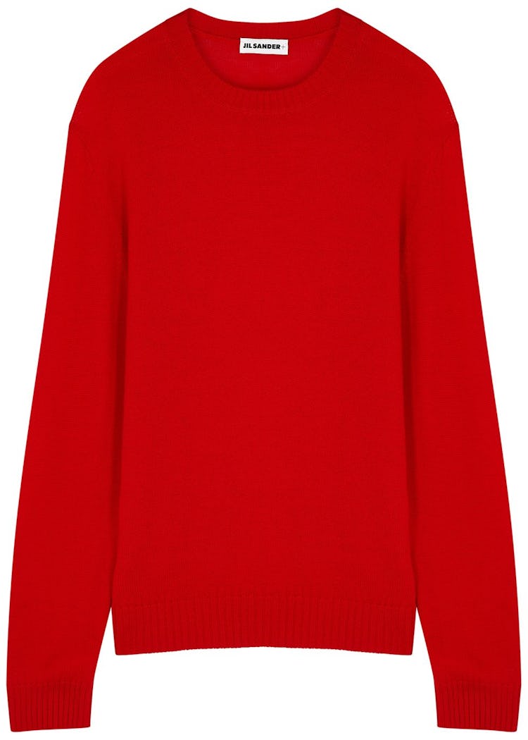 Red wool jumper: additional image