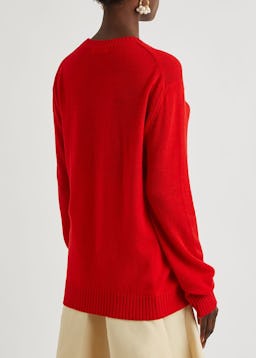 Red wool jumper: image 1