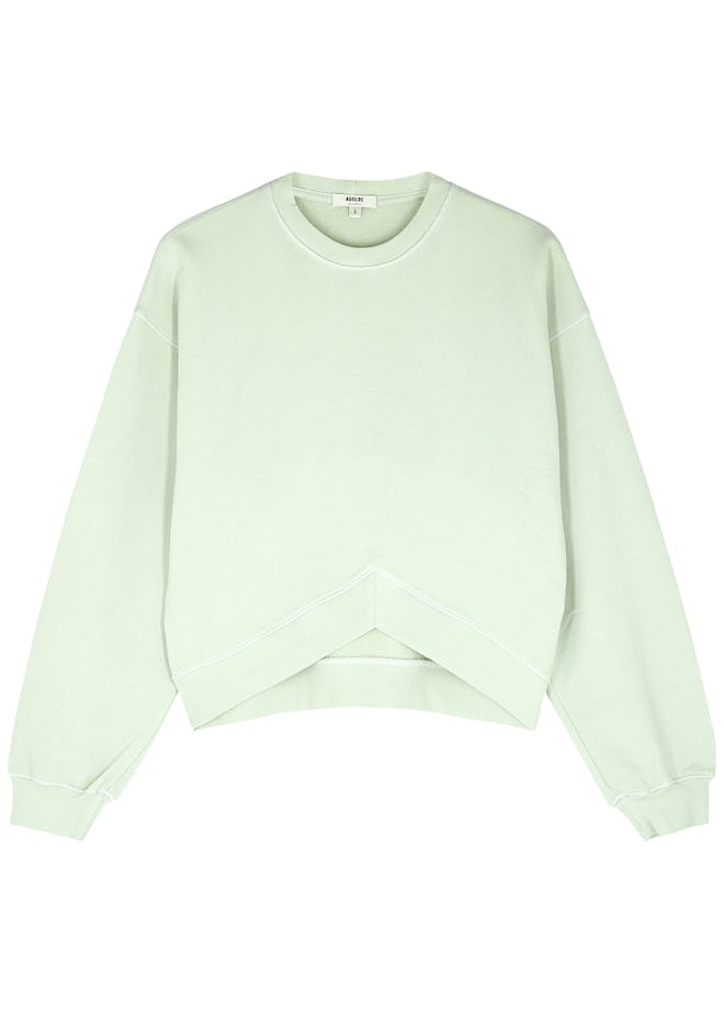 Mint green cotton sweatshirt: image 1