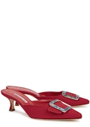 Maysale 50 red crepe de chine mules: additional image