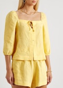 Nicola yellow linen top: additional image