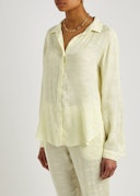 Yellow camouflage-jacquard shirt: image 1