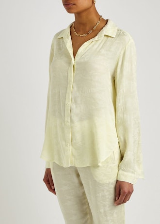 Yellow camouflage-jacquard shirt: image 1