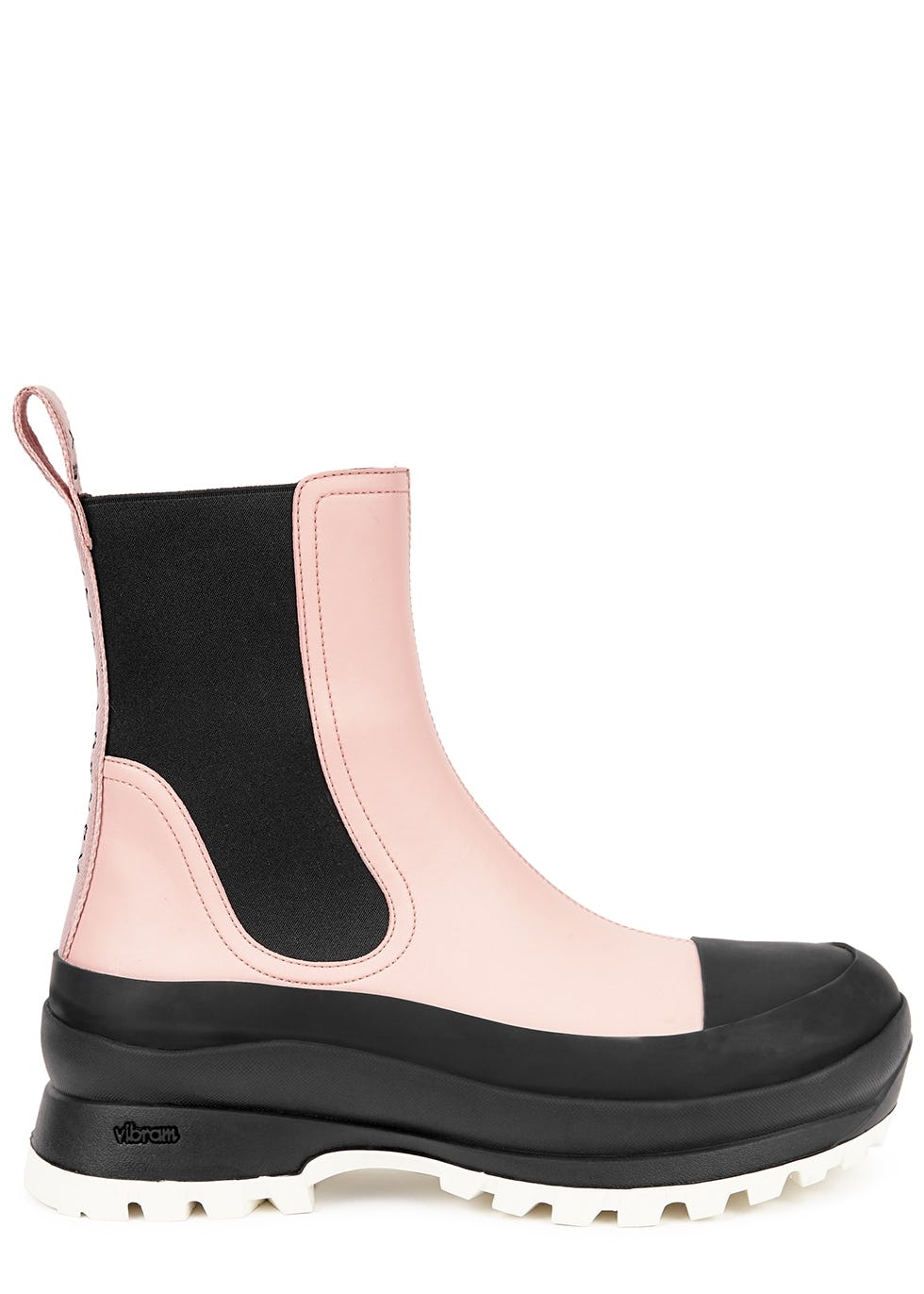 pink faux leather boots