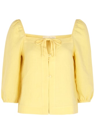 Nicola yellow linen top: image 1