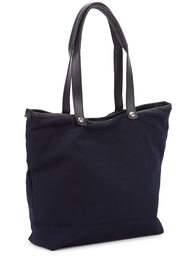 Studio navy printed canvas tote: additional image