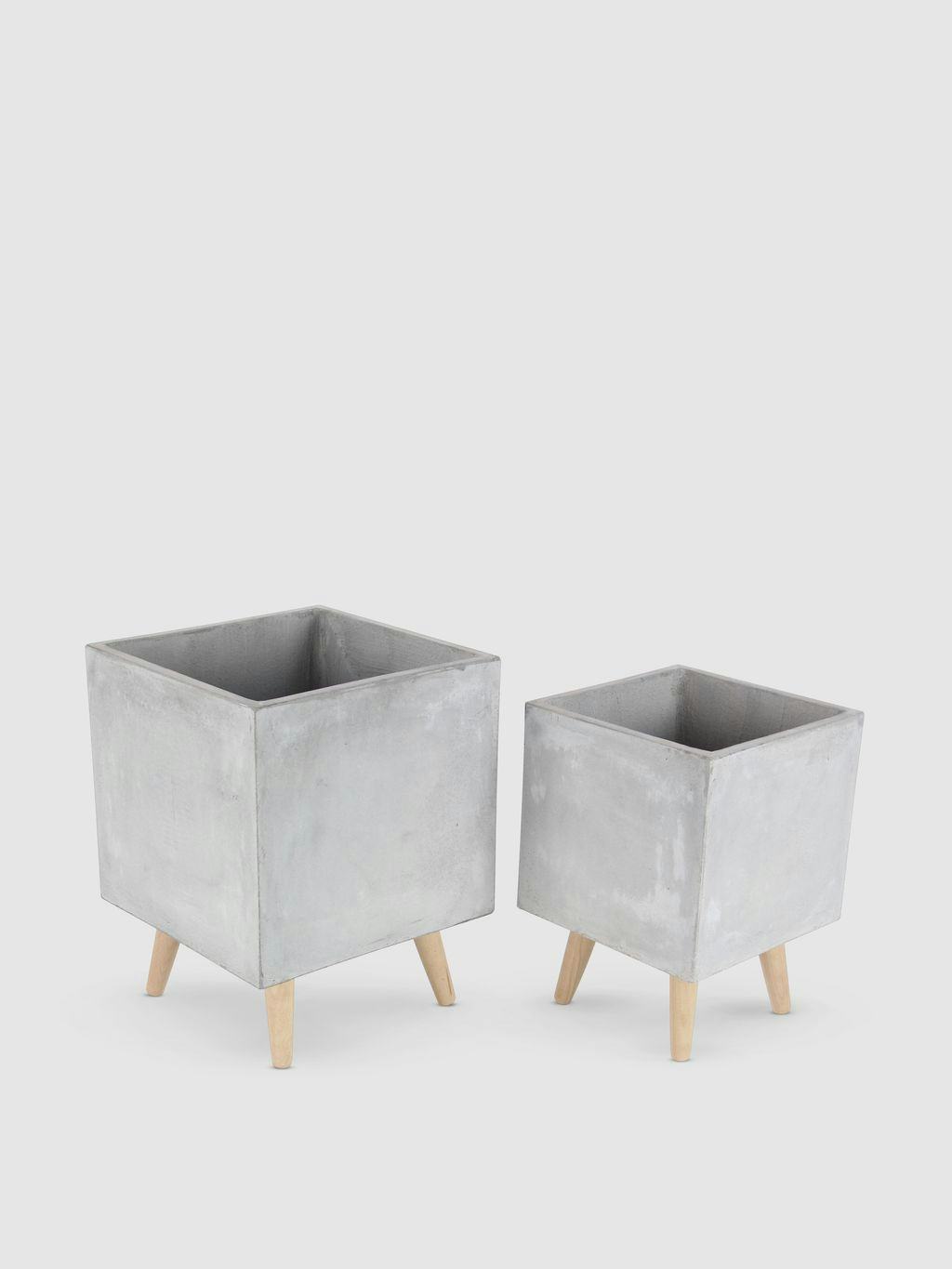 Fiber Clay Square Planters, Set Of 2: image 1