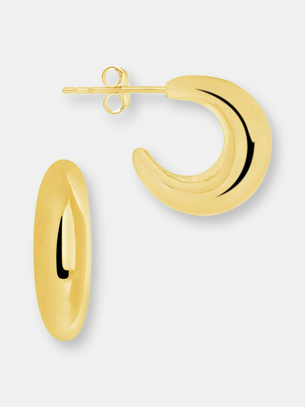 Sterling Silver Chunky Tube Stud Hoops: image 1