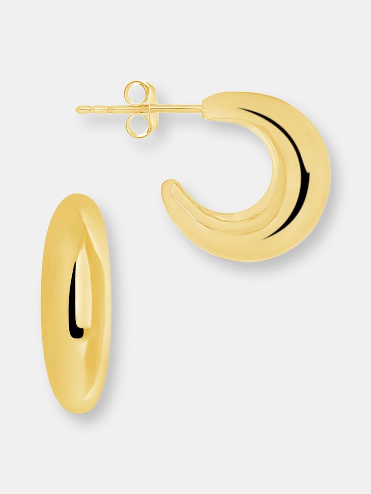 Sterling Silver Chunky Tube Stud Hoops: image 1