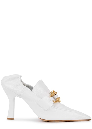 The Madame 90 white leather pumps: image 1