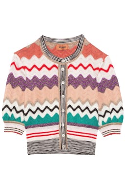 Short Knit Cardigan in Multi: image 1