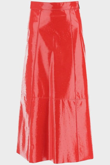 Msgm Ostrich-effect Faux Leather Midi Skirt: image 1