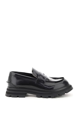 Alexander Mcqueen Brushed Leather Loafers: image 1