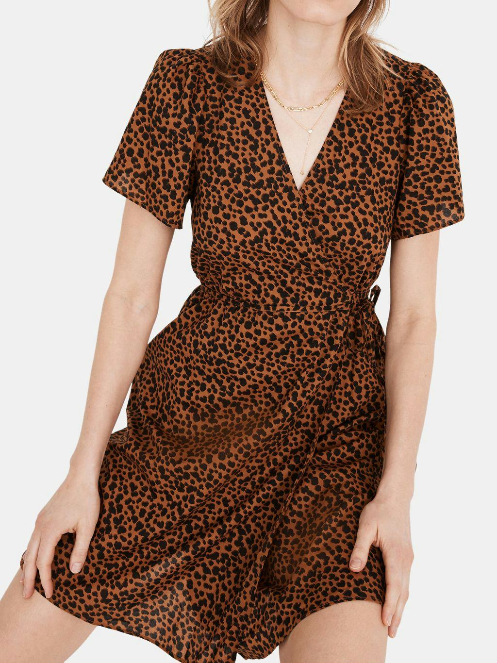 Flutter-Sleeve Wrap Mini Dress: image 1