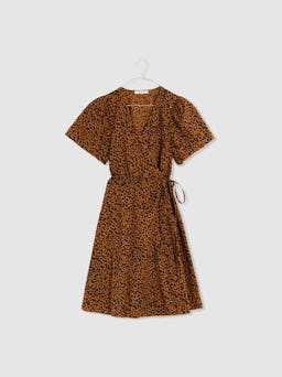 Flutter-Sleeve Wrap Mini Dress: additional image