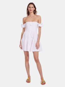 Mini Elio Off Shoulder Button-Front Dress: image 1