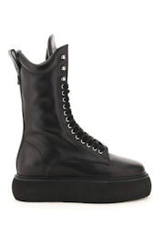The Attico Selene Leather Flatform Boots: image 1