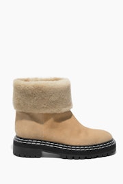 Lug Sole Shearling Ankle Boot in Cream: image 1