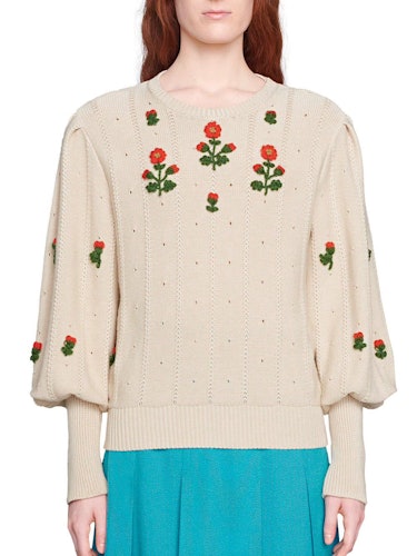 Round Neck Floral Sweater: additional image