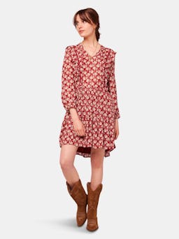 Oak St Long Sleeve Floral Mini Dress: additional image