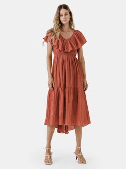 Midi Dress with Ruffle Detail: additional image